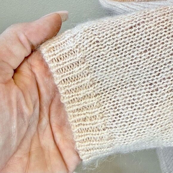 Boden Women's Light Pink Mixed Mohair Wool Blend Open Front Cardigan Sweater 10 - Picture 2 of 9